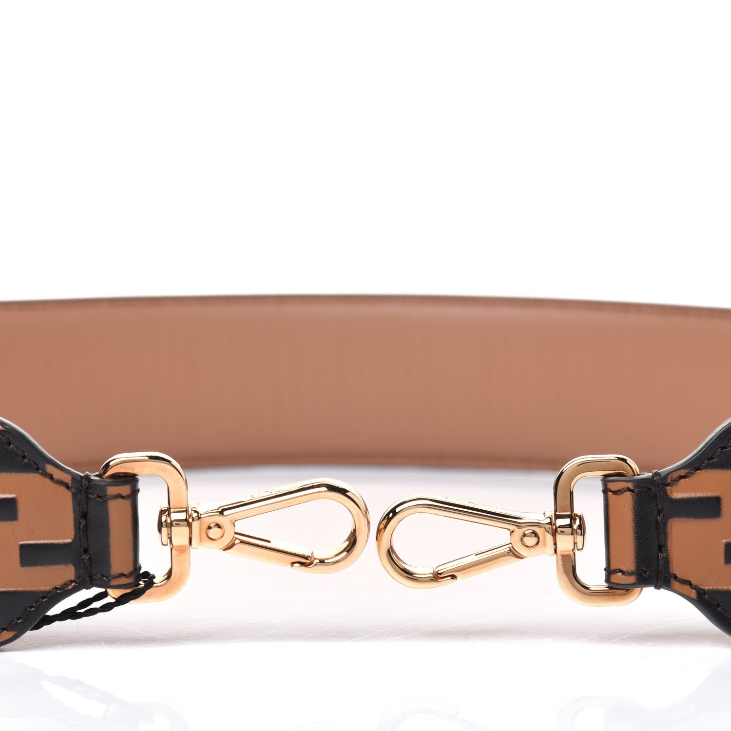 Fendi Calfskin FF 1974 Embossed Strap You Tobacco Black 5 of 7