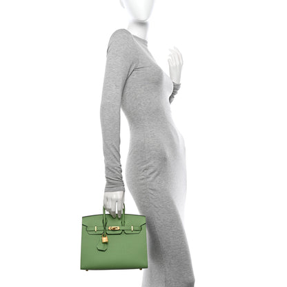 Hermes Epsom Birkin Sellier 25 Vert Criquet 3 of 11