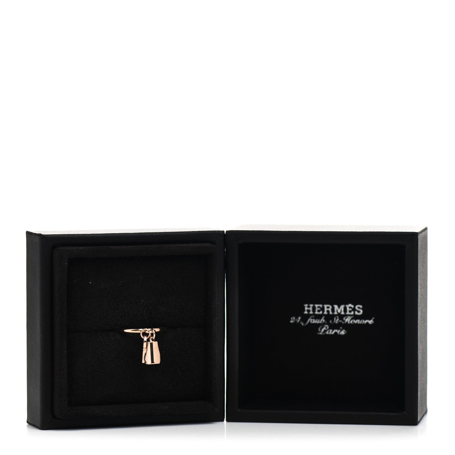 Hermes 18K Rose Gold PM Kelly Clochette Ring 51 5.75 5 of 5