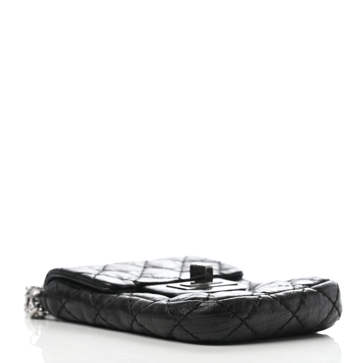 Chanel Metallic Aged Calfskin Quilted 2.55 Reissue Phone Case Black 5 of 16