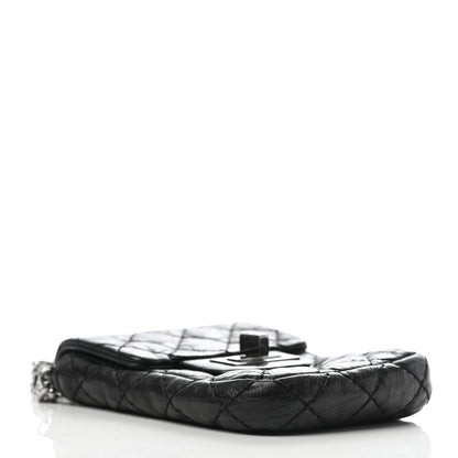 Chanel Metallic Aged Calfskin Quilted 2.55 Reissue Phone Case Black 5 of 16