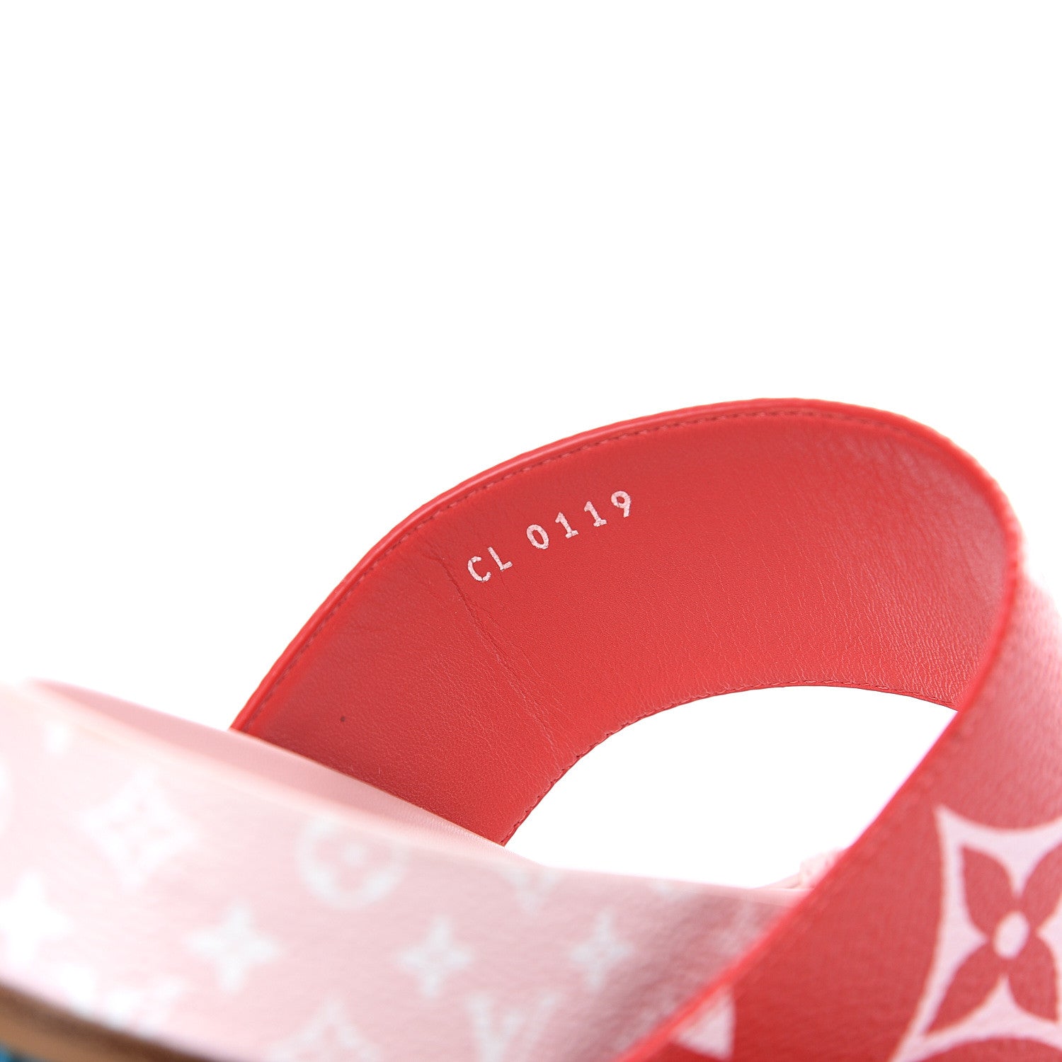 Louis Vuitton Monogram Giant Bom Dia Flat Mule Sandals 37.5 Rouge Rose 7 of 9