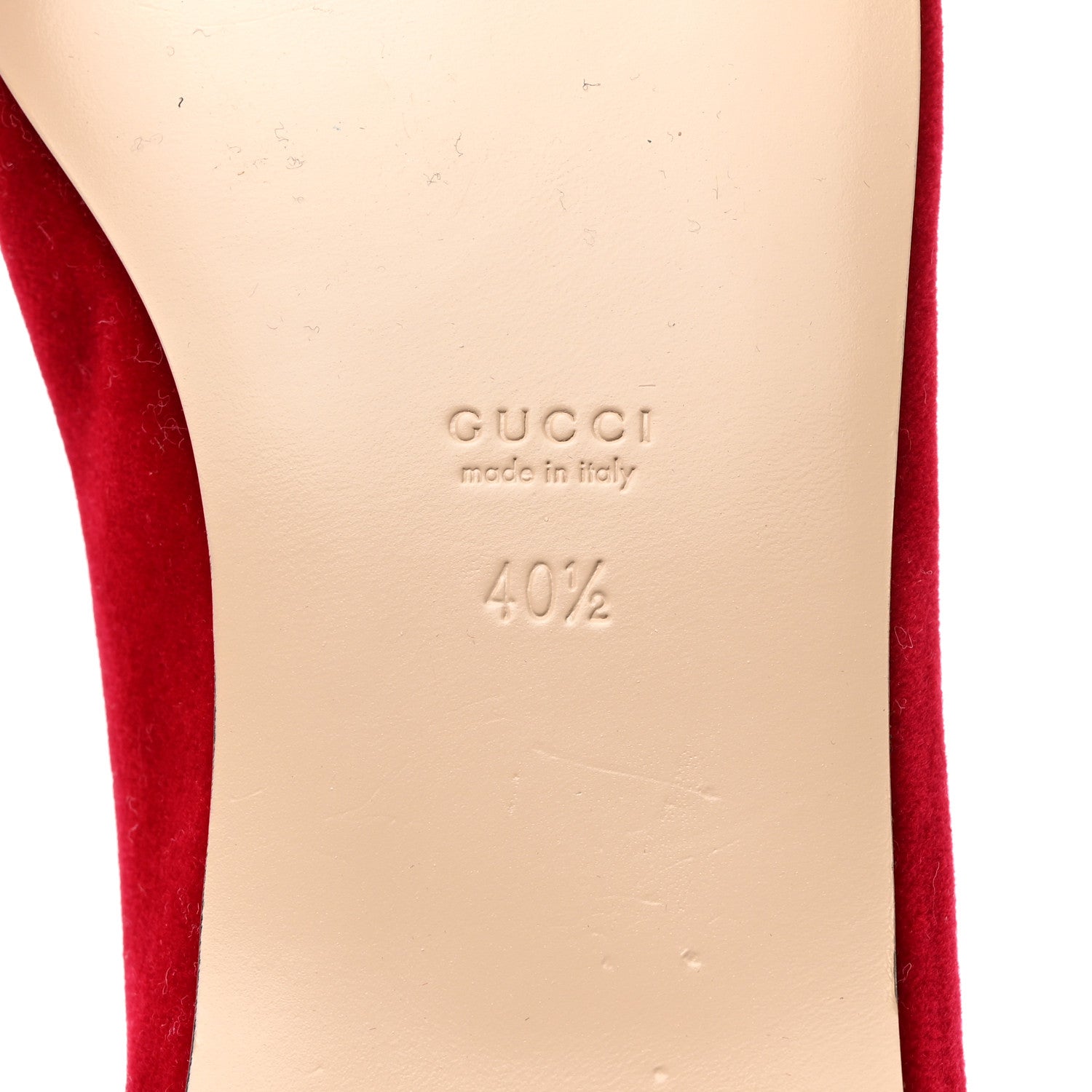 Gucci Velvet Etoile Pearl Embellished Loafers 40.5 Red 8 of 9