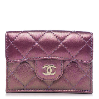 Chanel Iridescent Lambskin Small Quilted Flap Wallet Purple 1 of 8