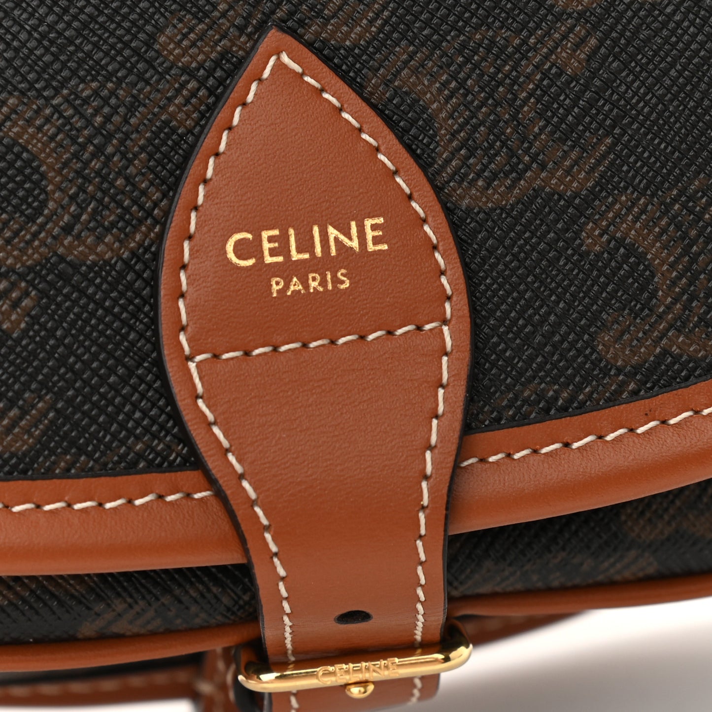 Triomphe Canvas Medium Folco Bag Tan