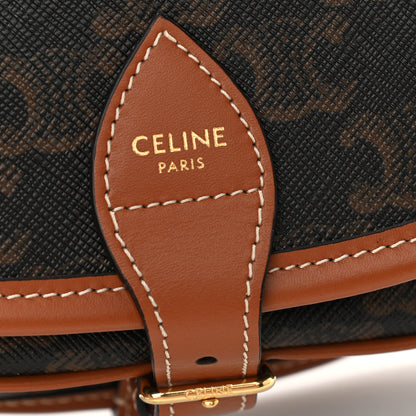 Celine Triomphe Canvas Medium Folco Bag Tan 6 of 8