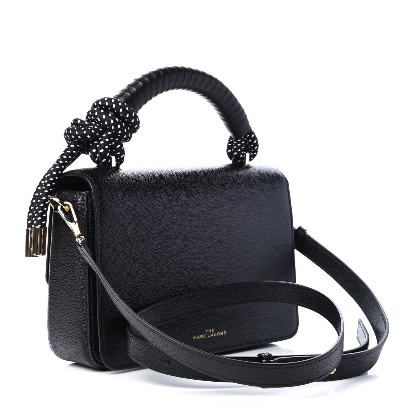 Textured Calfskin The J Link Shoulder Bag Black White