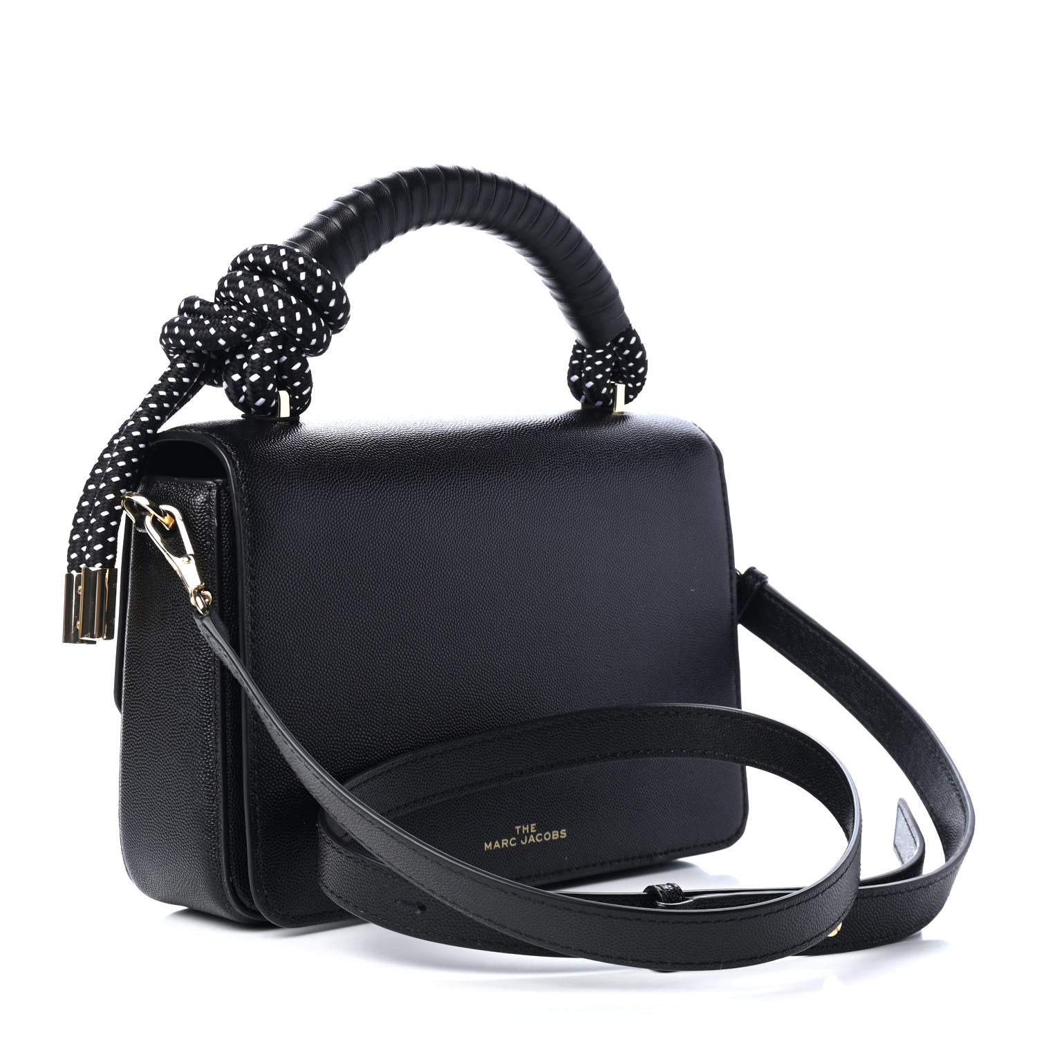 Marc Jacobs Textured Calfskin The J Link Shoulder Bag Black White 2 of 4