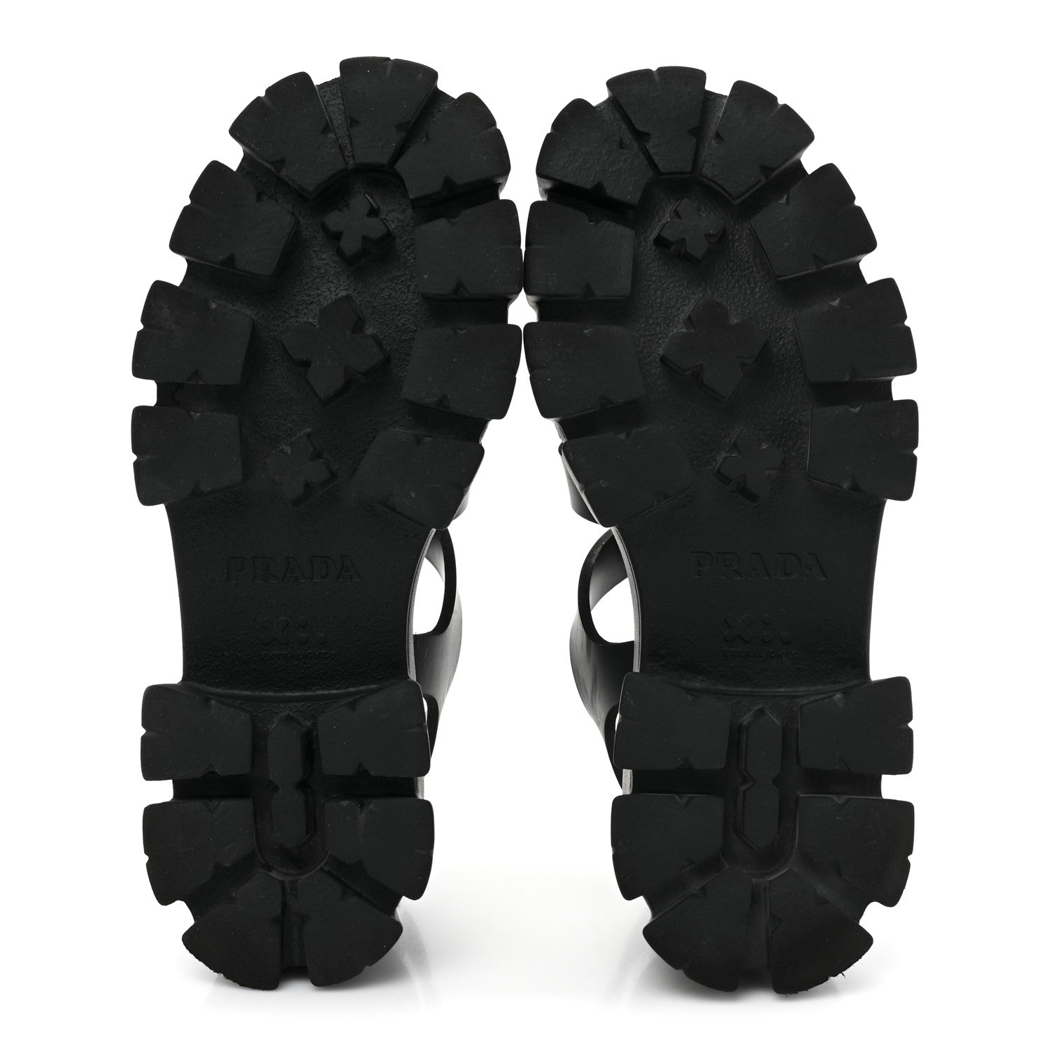 Prada Foam Rubber Triangle Logo Monolith 55mm Cage Sandals 38 Black 5 of 13