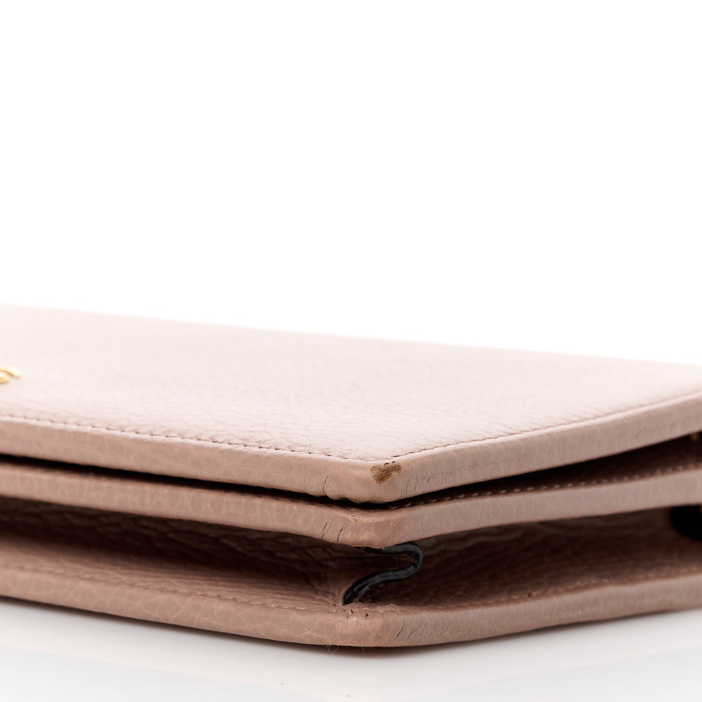 Calfskin Mini GG Marmont Chain Wallet Porcelain Rose