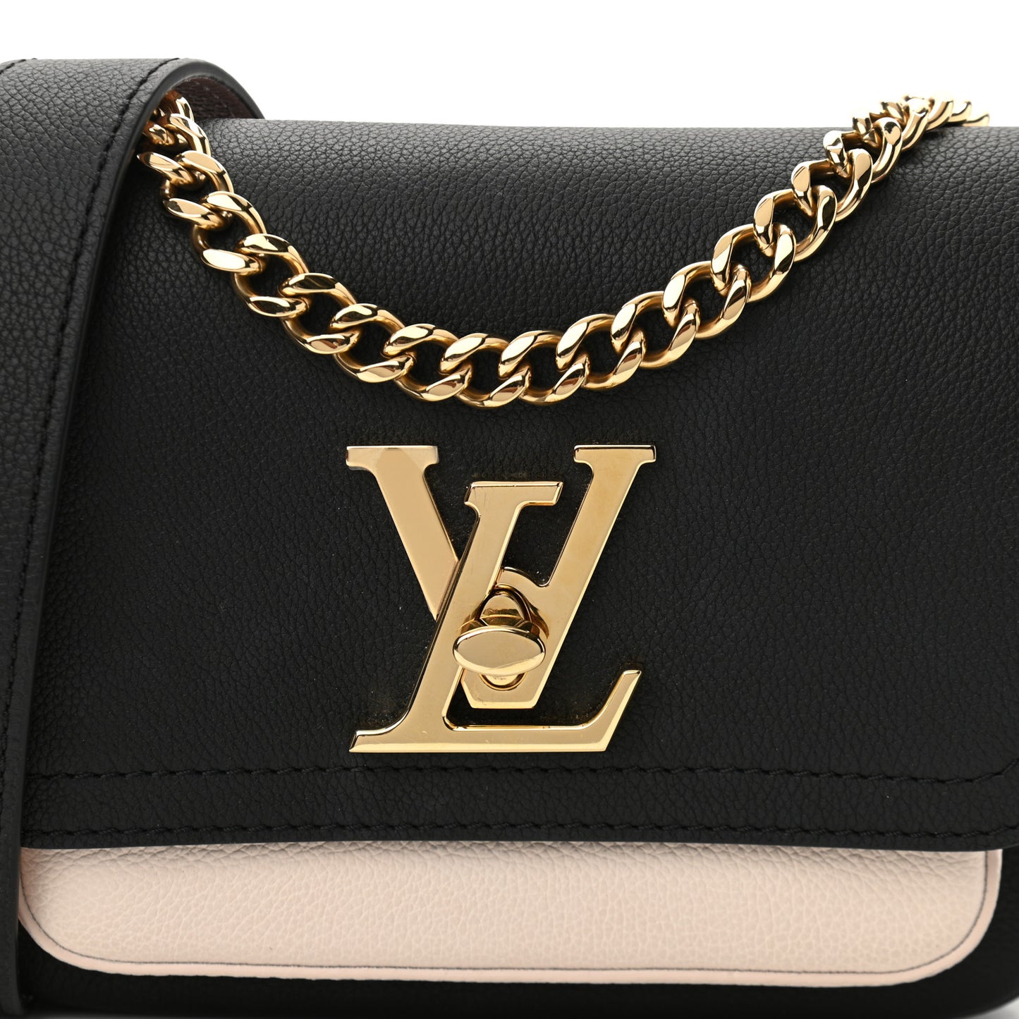 Grained Calfskin Lockme Tender Black
