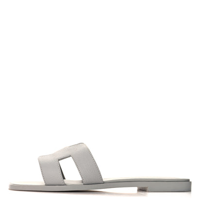 Hermes Epsom Oran Sandals 36.5 Bleu Glacier 1 of 9