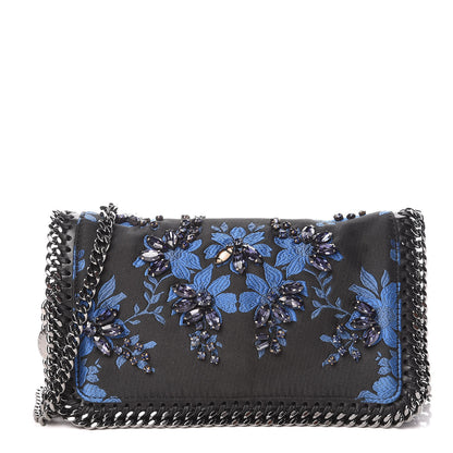 Stella McCartney Jacquard Floral Crystal Falabella Clutch Black 1 of 10