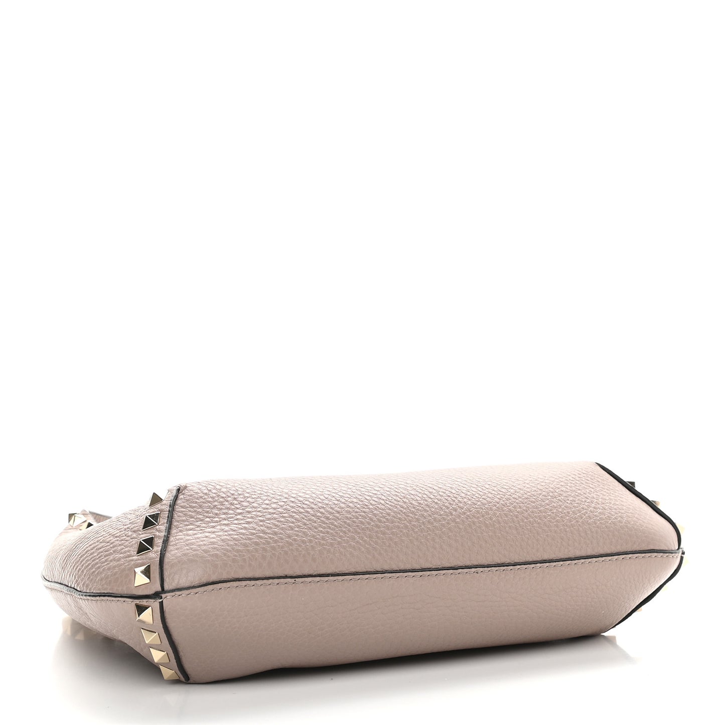 Pebbled Calfskin Small Rockstud Flip Lock Hobo Poudre