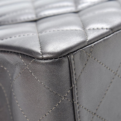 Chanel Metallic Lambskin Quilted Maxi Single Flap Dark Grey 13 of 21