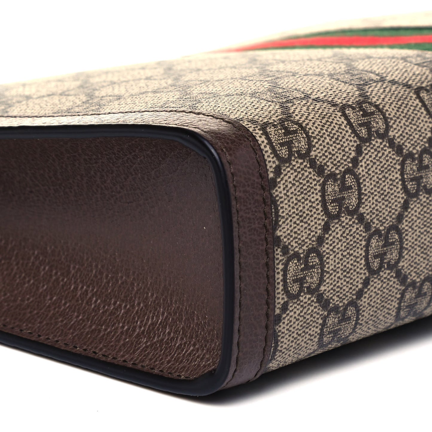 GG Supreme Monogram Web Ophidia Pouch Brown