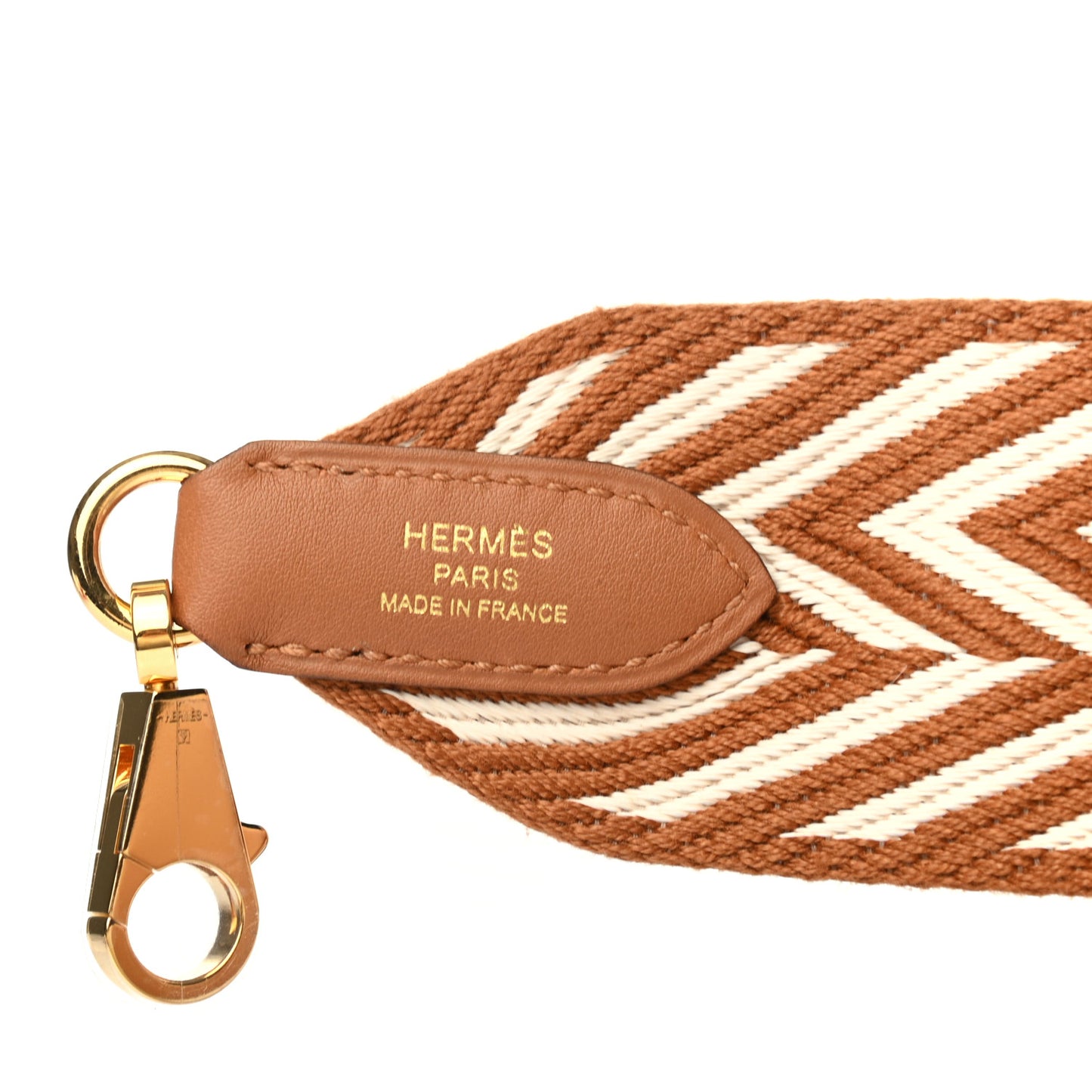 Toile Swift 50mm Sangle ZigZag Shoulder Strap Gold White