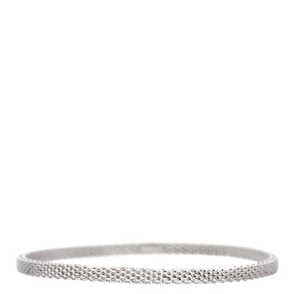 Tiffany Sterling Silver Narrow Somerset Mesh Bangle Bracelet 1 of 4
