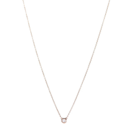 Tiffany 18K Rose Gold Diamond .05ct Elsa Peretti Diamonds by the Yard Pendant Necklace 1 of 8