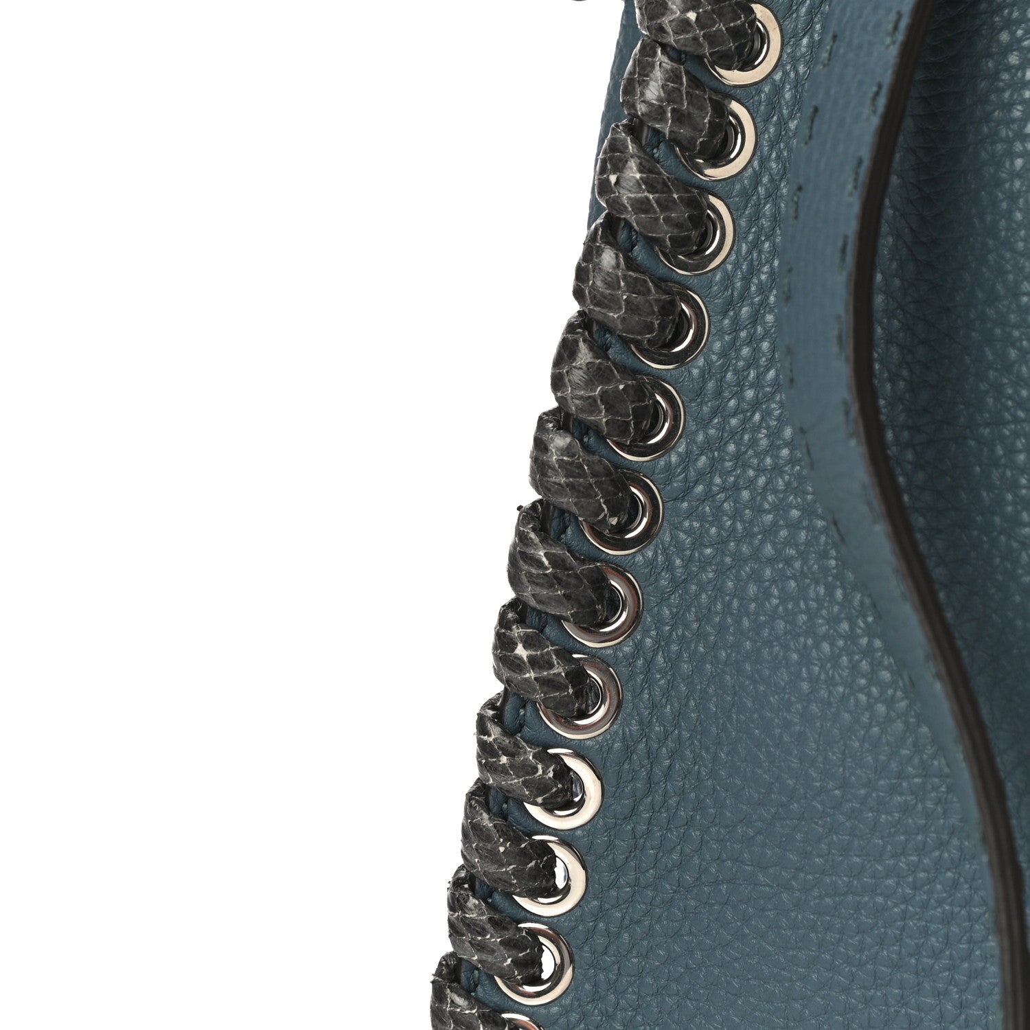 Fendi Cuoio Romano Selleria Elaphe Lace Up Medium Peekaboo Iconic Satchel Tempesta 15 of 16