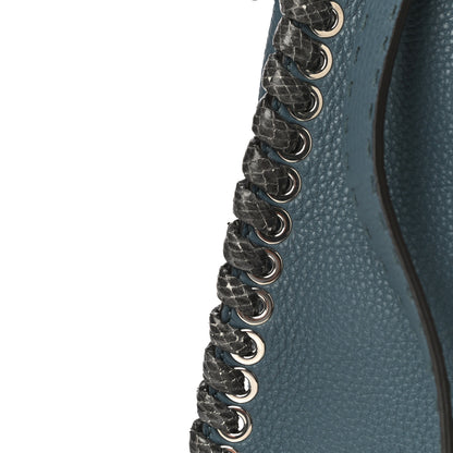 Fendi Cuoio Romano Selleria Elaphe Lace Up Medium Peekaboo Iconic Satchel Tempesta 15 of 16