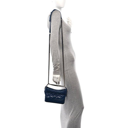 Chanel Patent Goatskin Quilted Small Gabrielle Hobo Blue 2 of 10