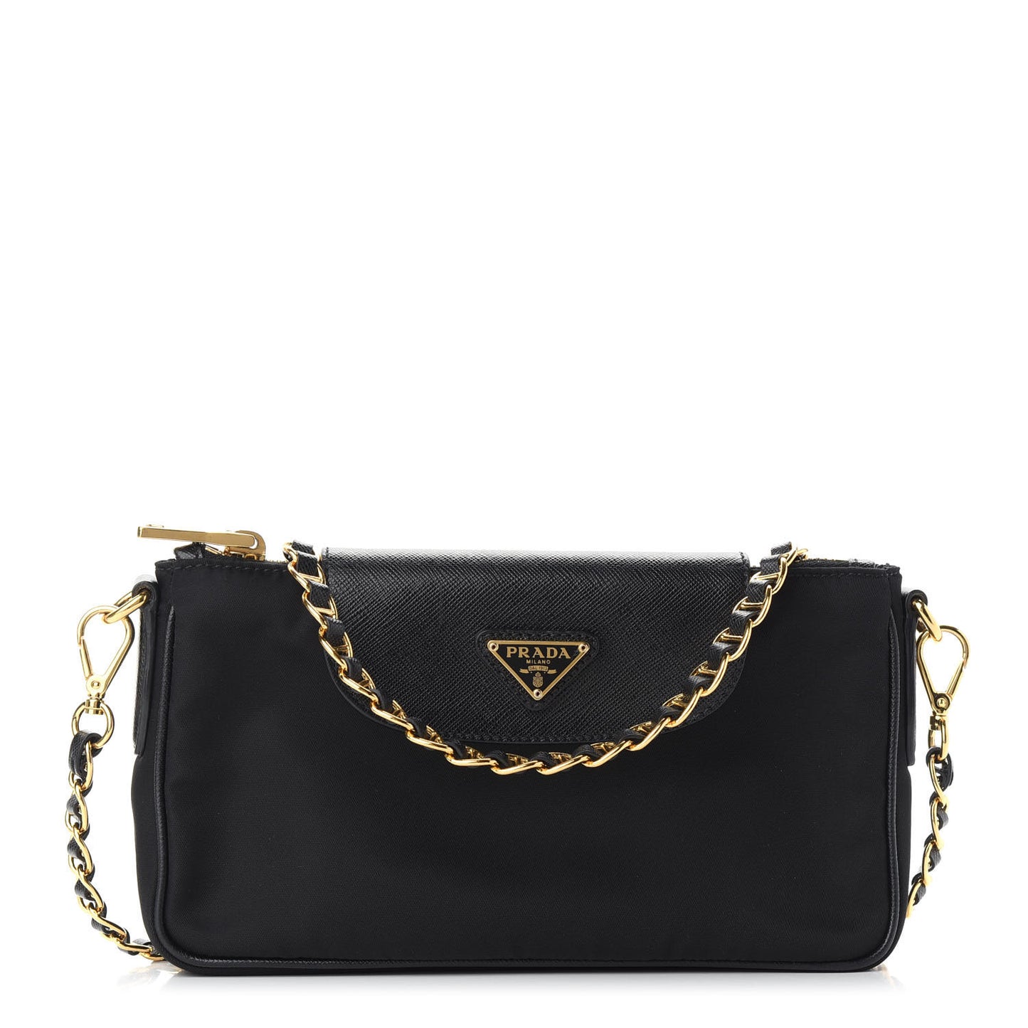 Tessuto Nylon Saffiano Crossbody Bag Black