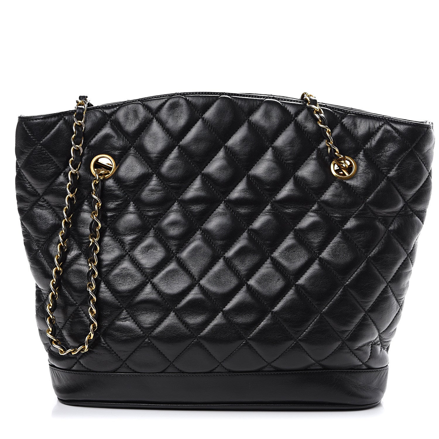 Chanel Lambskin Quilted Shopper Tote Black 1 of 9