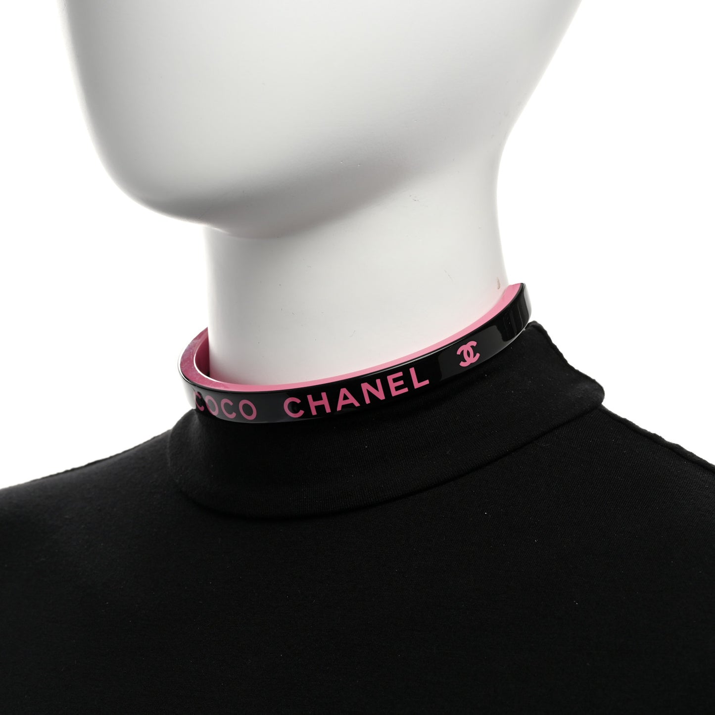 Resin Logo Choker Pink Black