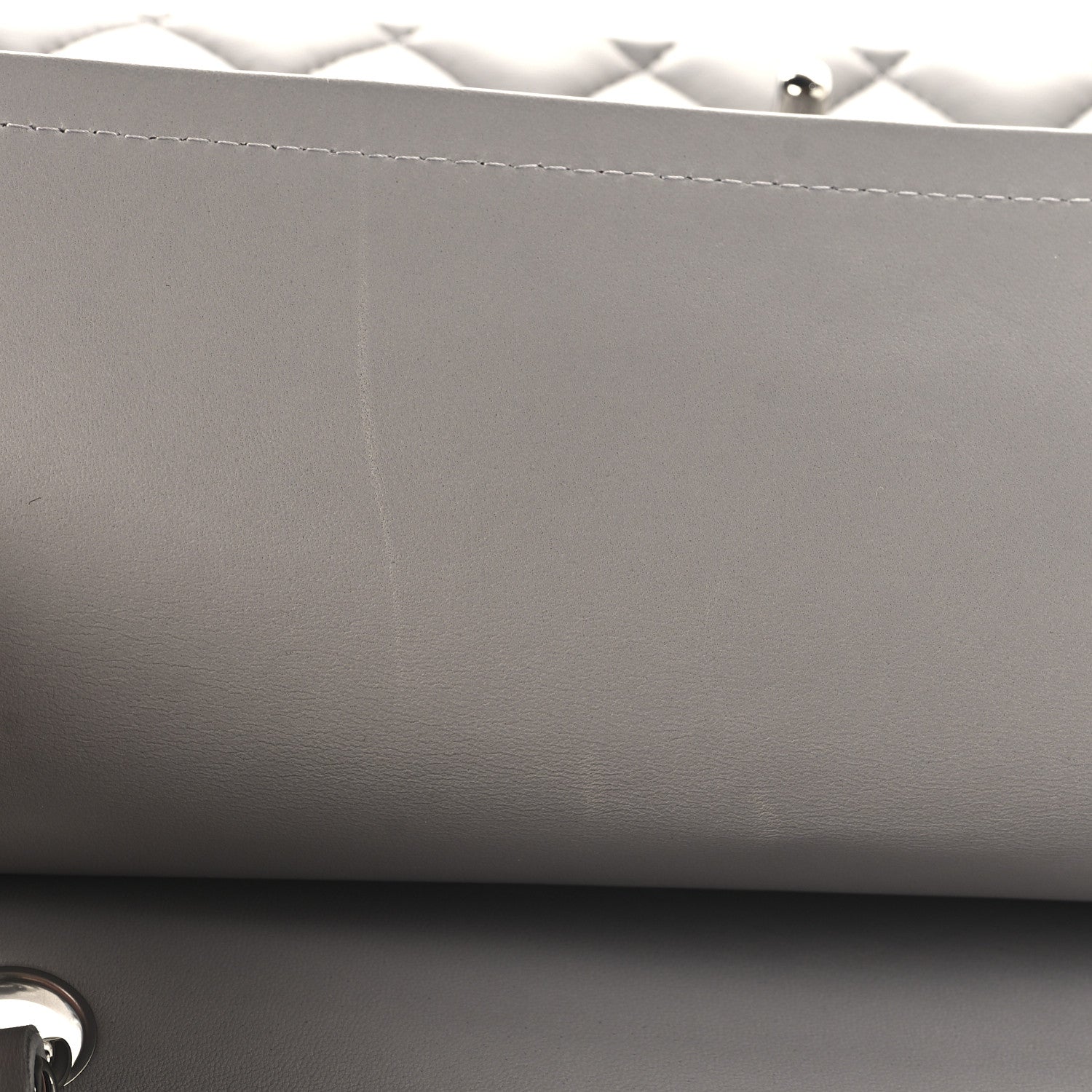 Chanel Lambskin Quilted Medium Double Flap Grey 11 of 12