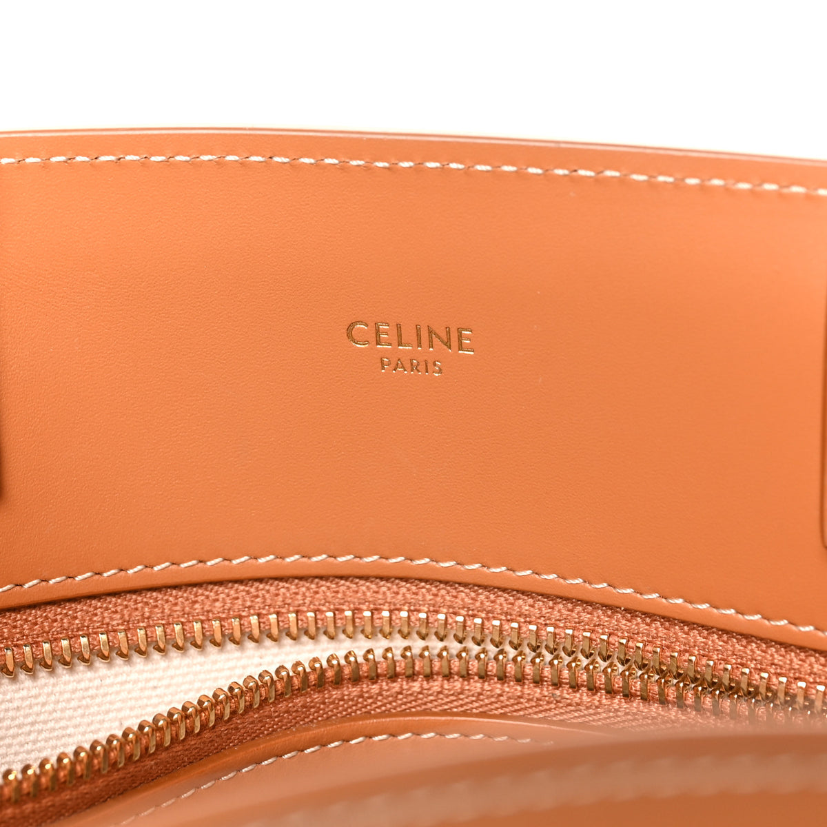 Canvas Calfskin Logo Print Small Vertical Cabas Natural Tan