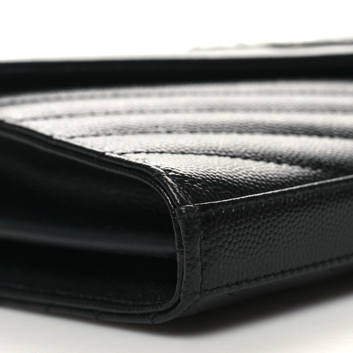 Grain De Poudre Matelasse Chevron Monogram Chain Wallet Black