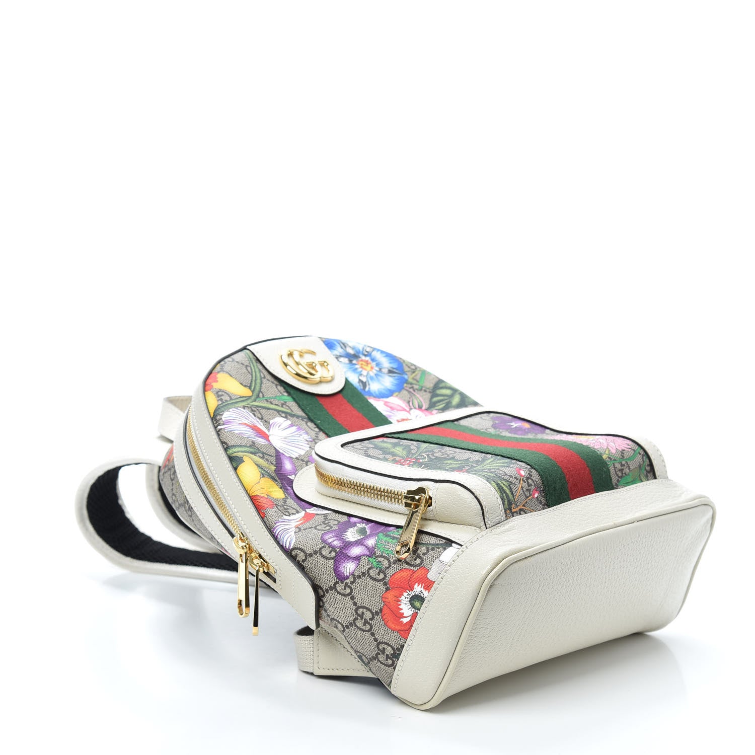 Gucci GG Supreme Monogram Flora Web Small Ophidia Day Backpack White 4 of 9