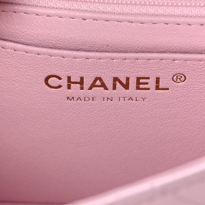 Chanel Lambskin Quilted Mini Top Handle Rectangular Flap Light Pink 6 of 13