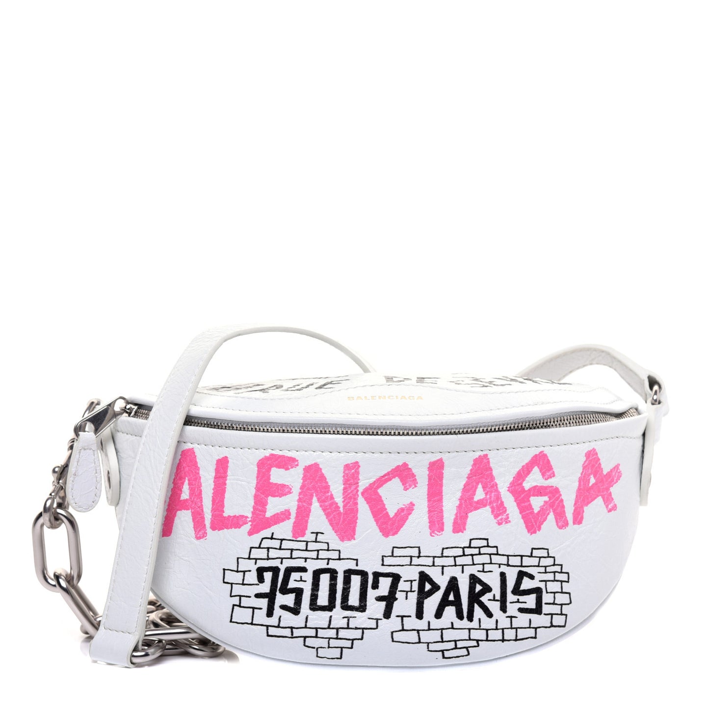 Agneau Arena Graffiti All Over XXS Souvenir Belt Bag White Multicolor