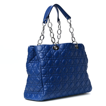 Christian Dior Lambskin Cannage Large Dior Soft Shopping Tote Blue 2 of 4