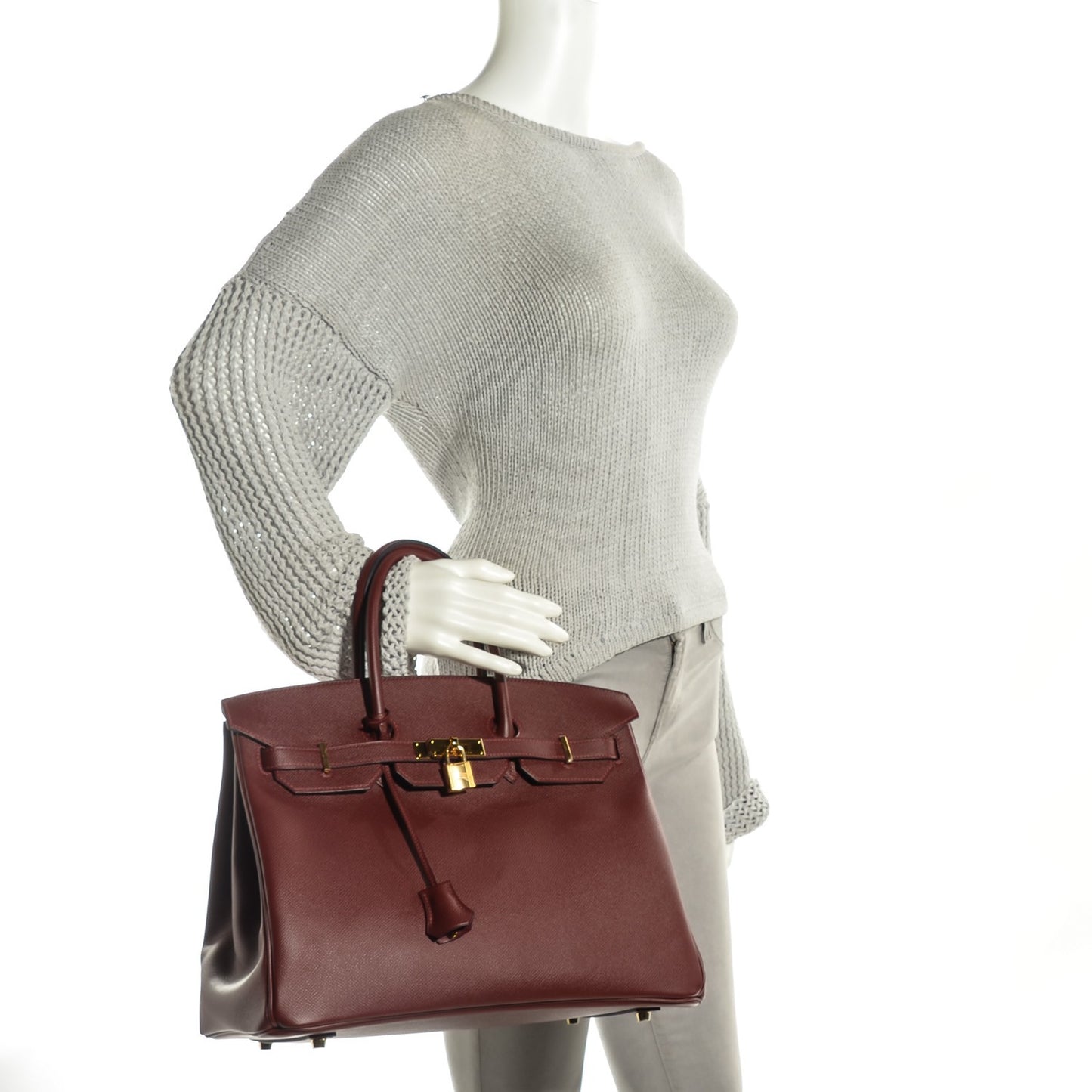 Epsom Contour Birkin 35 Rouge H Navy