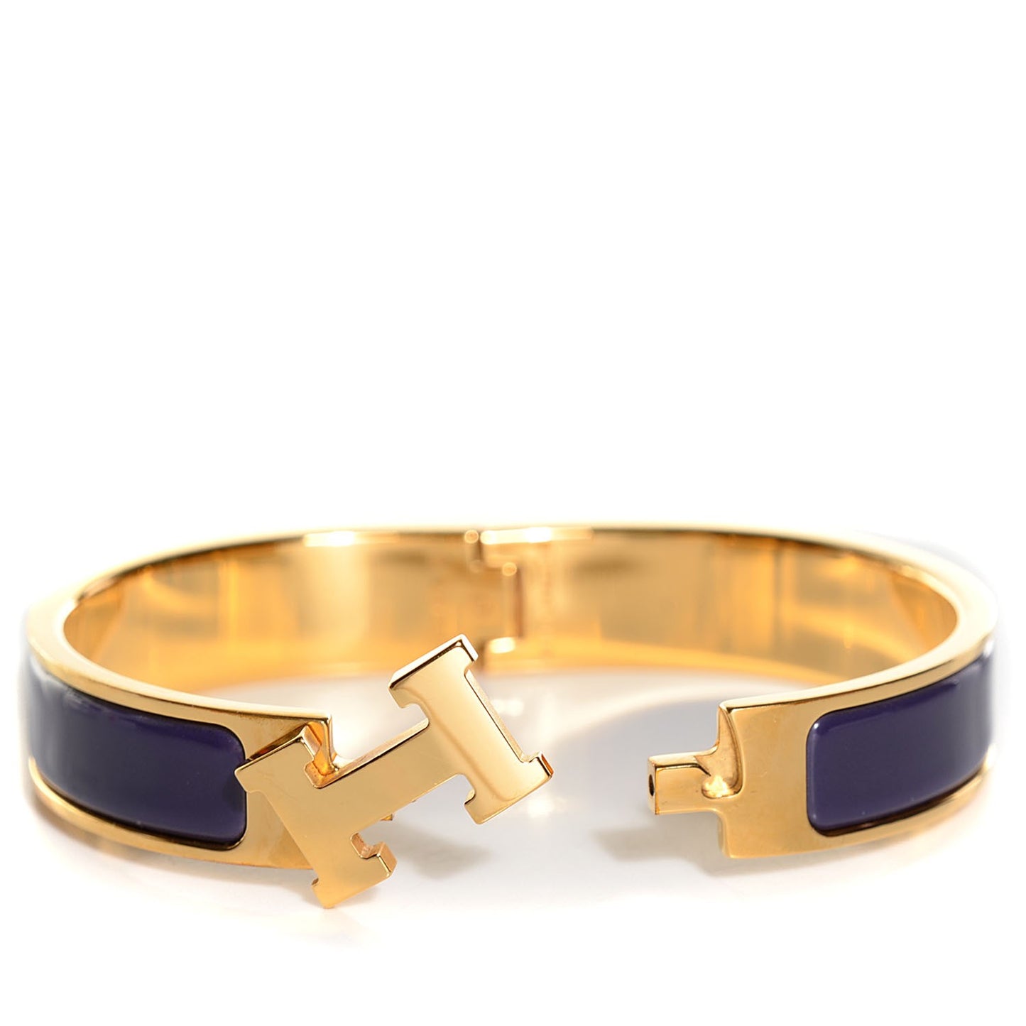 Enamel Narrow Clic Clac H Bracelet PM Prune
