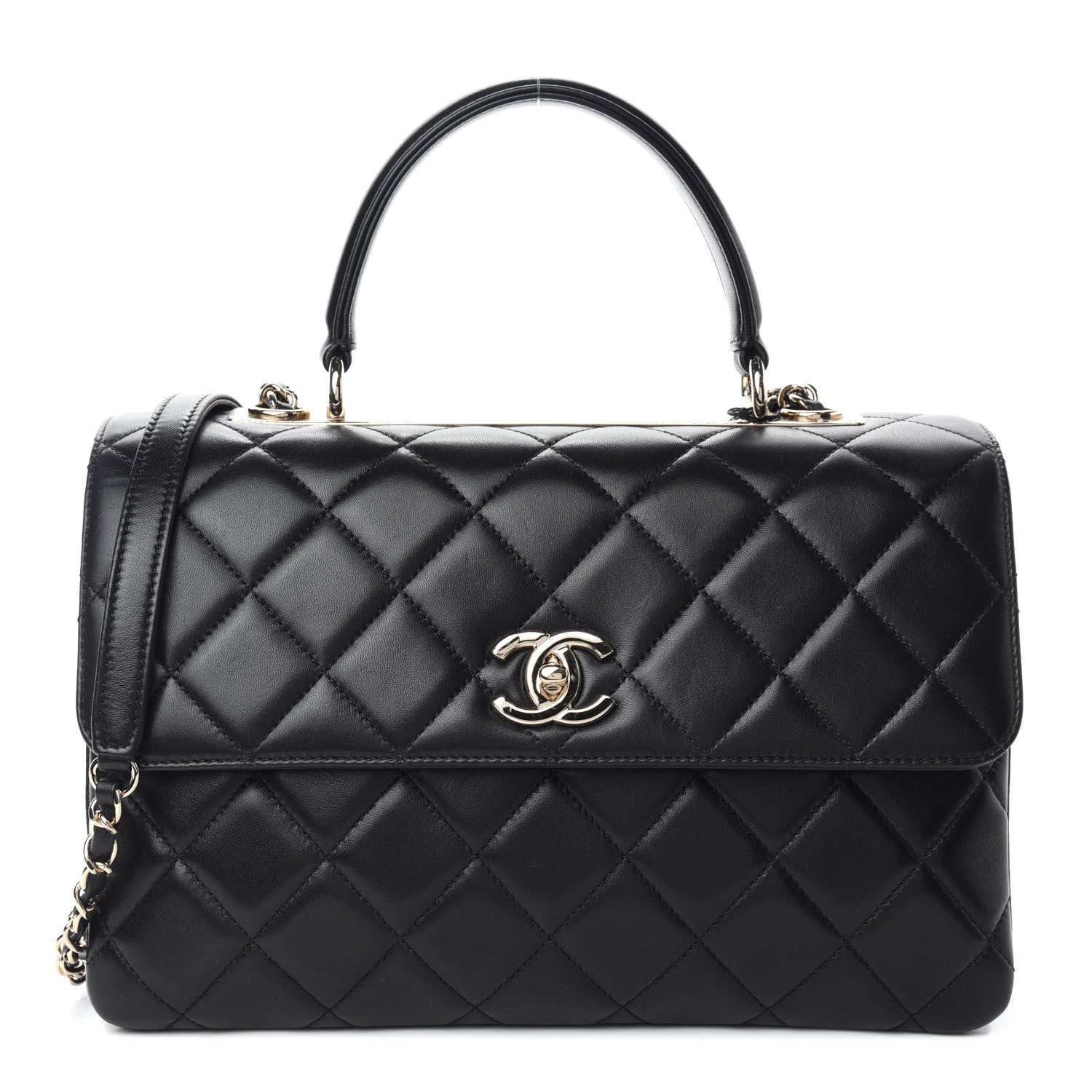 Chanel Lambskin Quilted Medium Trendy CC Flap Dual Handle Bag Black 1 of 11