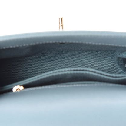 Chanel Caviar Chevron Quilted Mini Coco Handle Flap Sky Blue 6 of 13