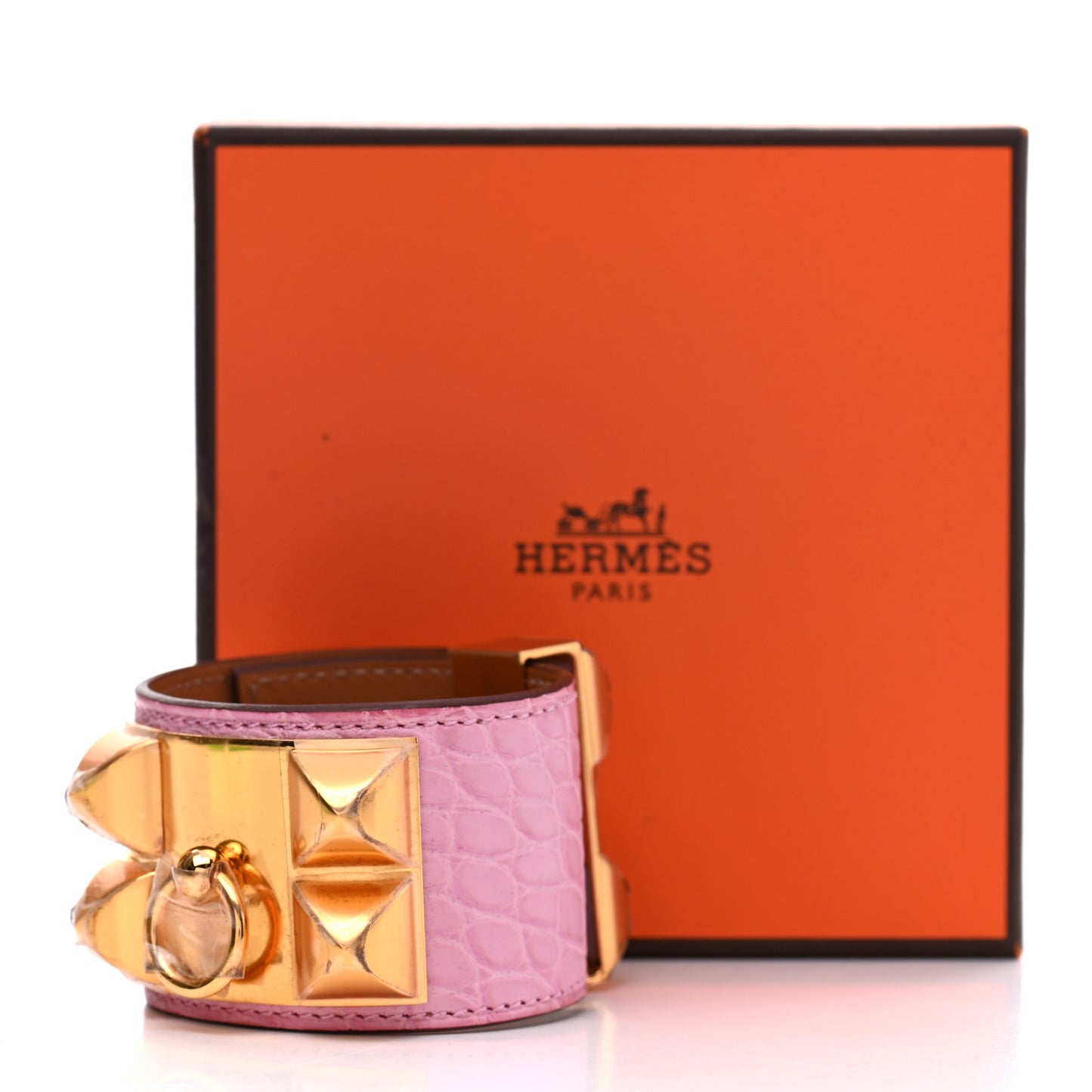Matte Alligator Collier De Chien CDC Bracelet T2 5P Pink