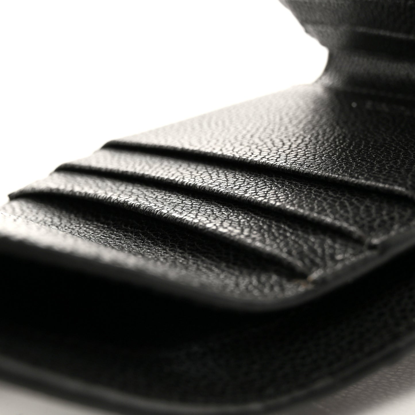 Calfskin Crystal Cheri Compact Wallet Black