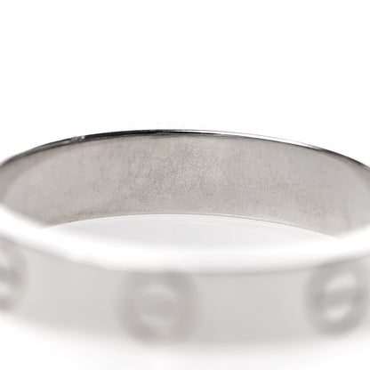 Cartier 18K White Gold 3.5mm LOVE Wedding Band Ring 51 5.75 5 of 5