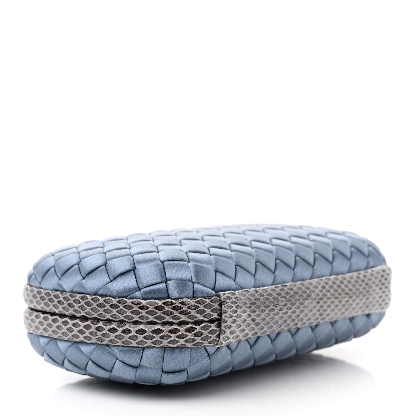 Satin Intreccio Impero Ayers Knot Clutch Light Blue