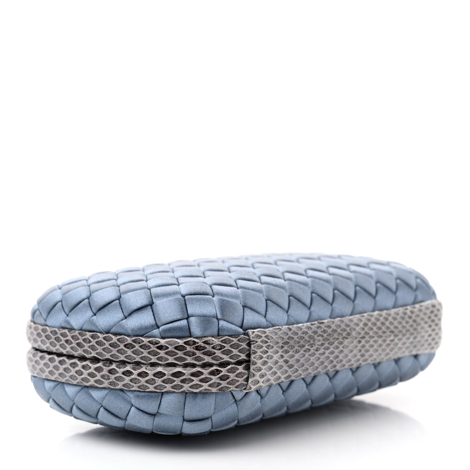 Bottega Veneta Satin Intreccio Impero Ayers Knot Clutch Light Blue 3 of 8