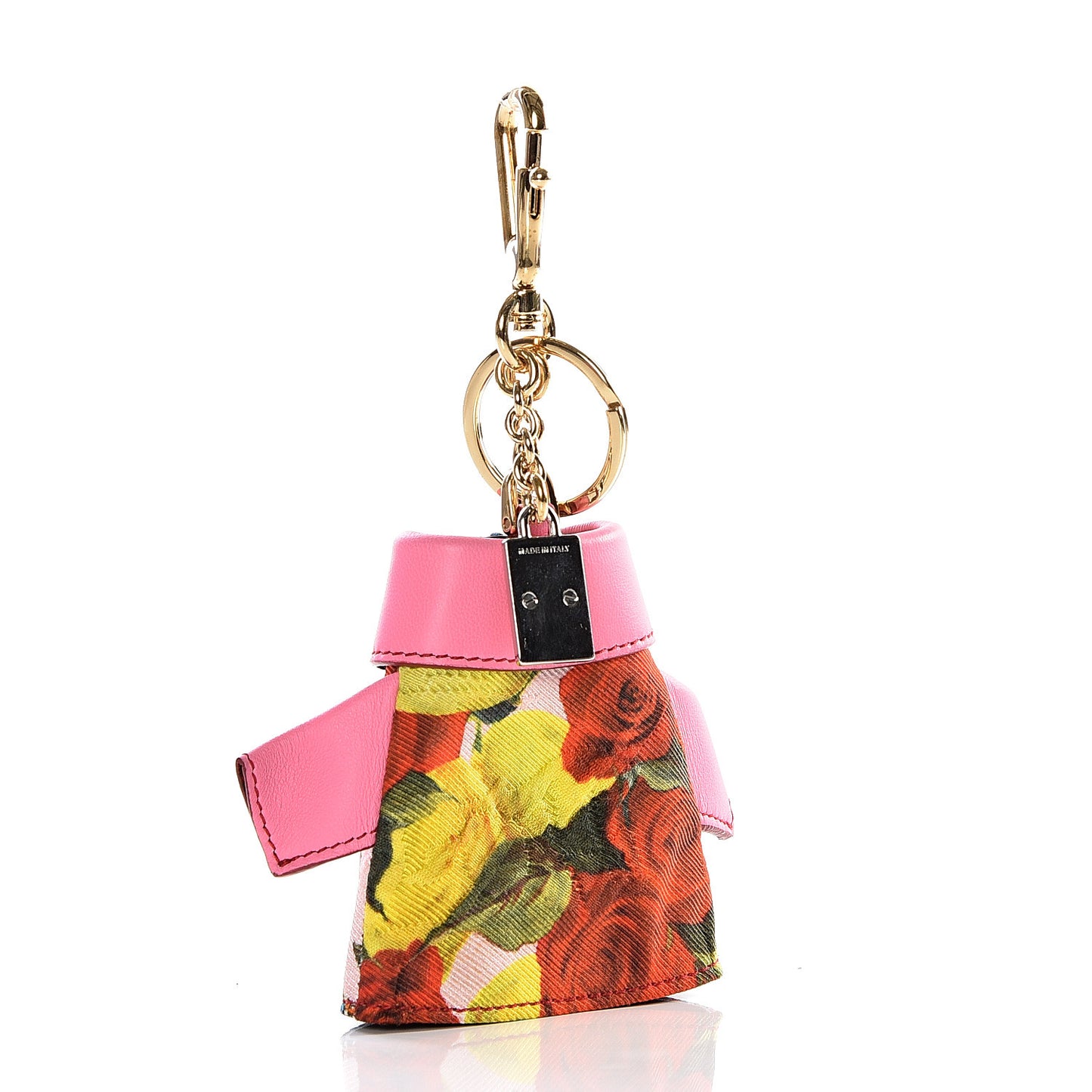 Lambskin Fabric Printed Coat Key Holder Pink