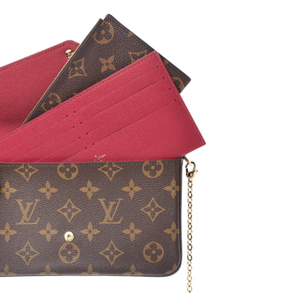 Louis Vuitton Monogram Pochette Felicie Chain Wallet Fuchsia 6 of 11