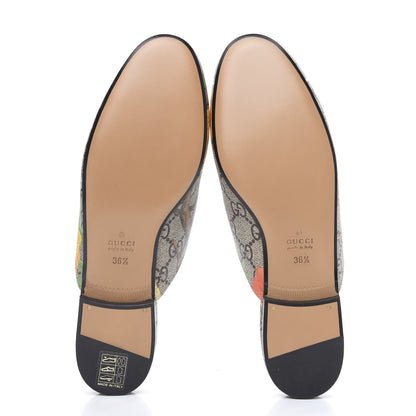 Gucci GG Supreme Monogram Tian Womens Princetown Slippers 36.5 Beige Ebony Multicolor 5 of 9