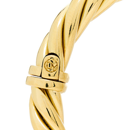 David Yurman 18K Yellow Gold Diamond 6mm Cable Station Hinge Bracelet 3 of 4