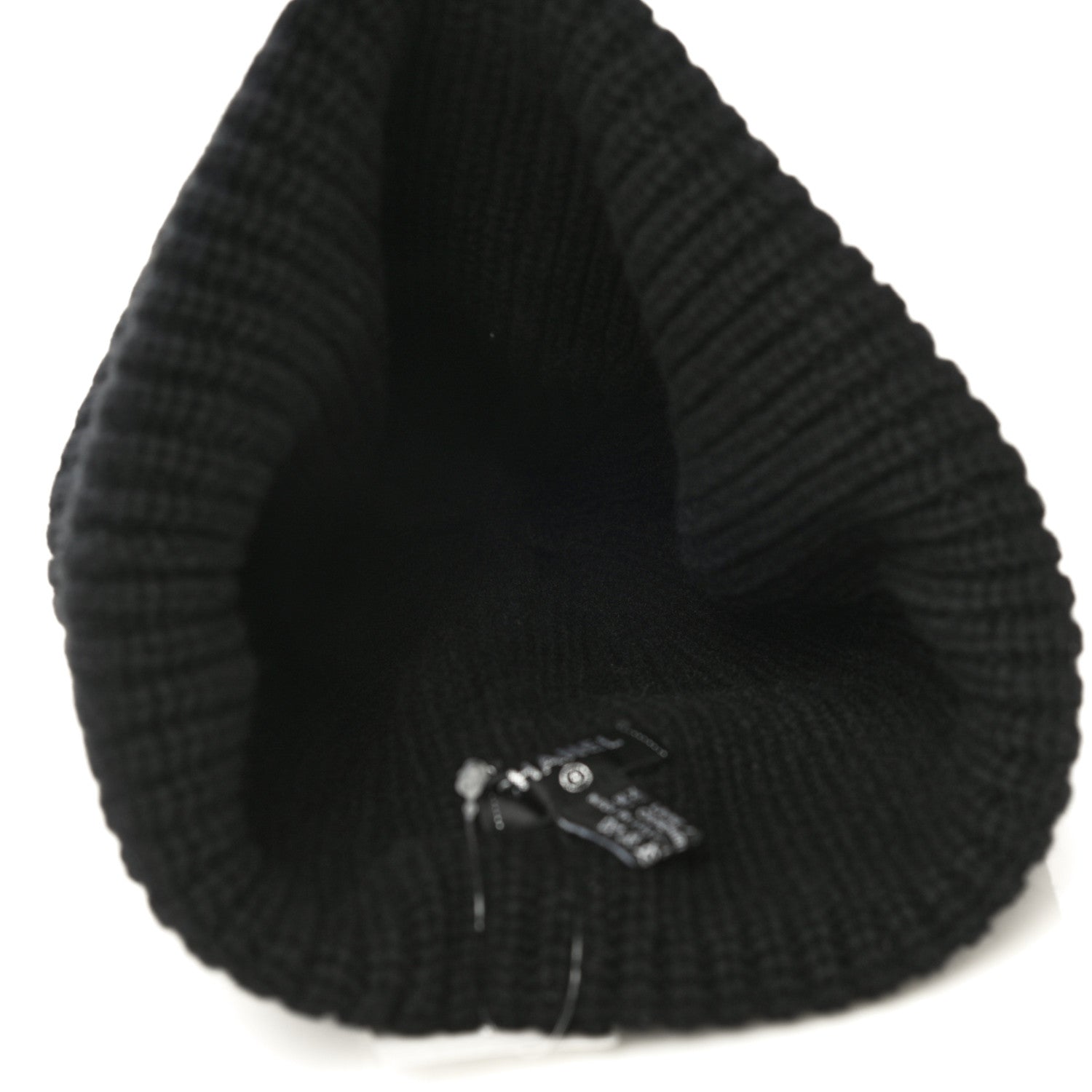 Chanel Wool Cashmere CC Beanie Hat Black White 4 of 8